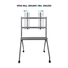 Roues de support au sol Tooq pour écrans "Istand" 50"-86" - Gris