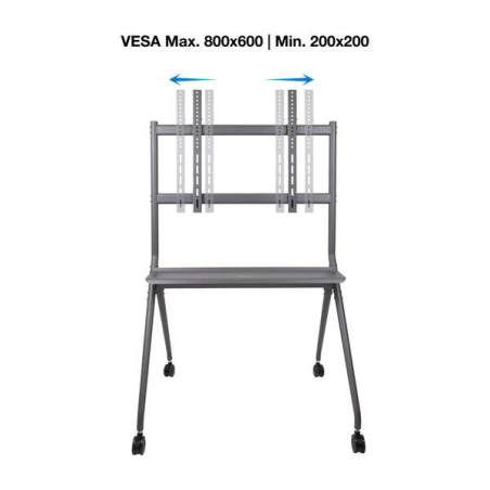Roues de support au sol Tooq pour écrans "Istand" 50"-86" - Gris