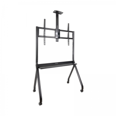 Support de sol Tooq iStar avec roulettes pour écrans 55-100" - Plateau inférieur polyvalent et plateau supérieur réglable pour w