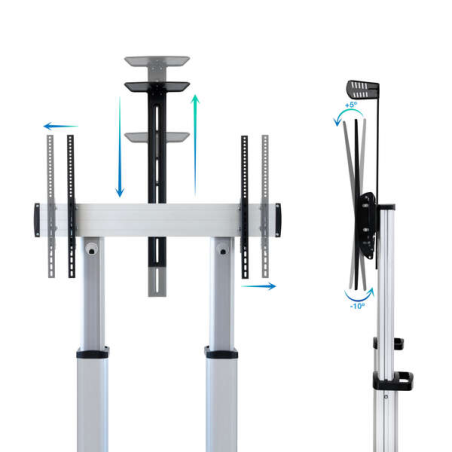 Tooq Floor Stand Roues Aluminium 60-100 - Couleur Argent