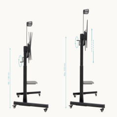 Support de sol Tooq Achilles pour écrans/téléviseurs interactifs de 60 à 100 pouces - Plateau multifonction - Poids maximal : 12