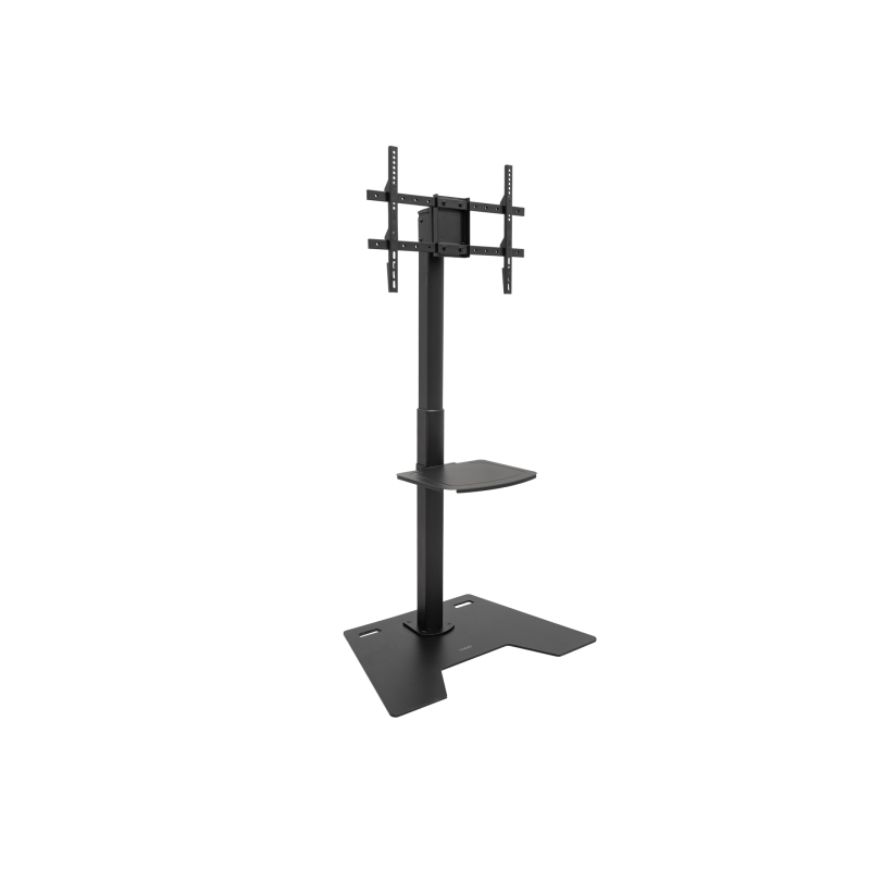 Support de sol Tooq Minos pour écrans de 37 à 70 pouces - Plateau inférieur polyvalent - Hauteur, pivot et rotation réglables -