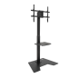 Support de sol Tooq Minos pour écrans de 37 à 70 pouces - Plateau inférieur polyvalent - Hauteur, pivot et rotation réglables -