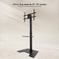 Support de sol Tooq Minos pour écrans de 37 à 70 pouces - Plateau inférieur polyvalent - Hauteur, pivot et rotation réglables -