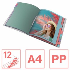 Classeur Esselte Colour'Breeze avec 12 onglets multicolores - Pour format A4 - 3 rabats sur la couverture arrière