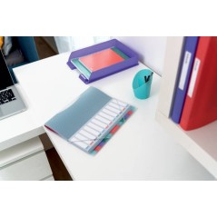✅ Classeur Esselte Colour'Breeze avec 12 onglets multicolores - Pour format A4 - 3 rabats sur la couverture arri en stock