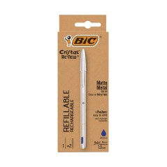 stylo bille métal bleu BIC