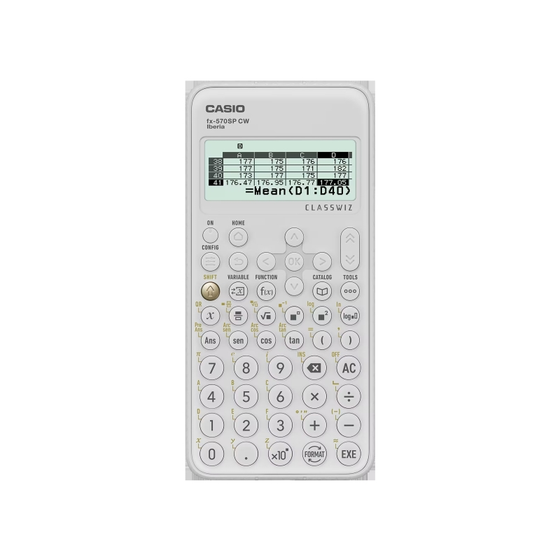 Casio Iberia Classwiz FX-570SP Calculatrice Scientifique Écran LCD 12 Chiffres - 560 Fonctions - Housse de Protection - Couleur