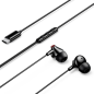 Écouteurs intra-auriculaires Vention Echo Lite avec câble de 1,2 m - USB-C - Microphone intégré - Haut-parleur de 12 mm - Noir