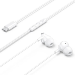 Écouteurs intra-auriculaires Vention Echo Lite avec câble de 1,2 m - USB-C - Microphone intégré - Haut-parleur de 12 mm - Blanc
