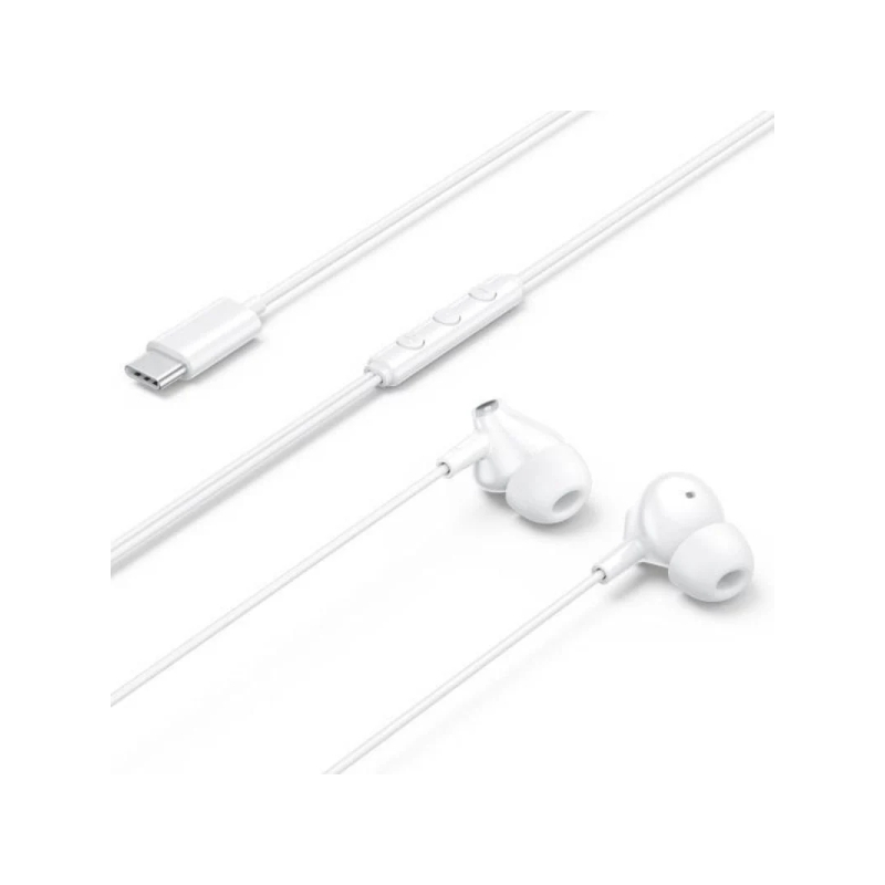 Écouteurs intra-auriculaires Vention Echo Lite avec câble de 1,2 m - USB-C - Microphone intégré - Haut-parleur de 12 mm - Blanc