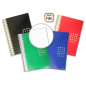 LOT de 6 Carnet à spirales doré Folio 80 feuilles 60 g/m² ligné - Marges marquées - Couverture extra rigide - Couleurs assorties
