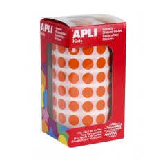 ✅ Apli Rouleau de 5192 Gomets Ronds Orange - Taille Ø 10,5 mm - 59 Feuilles Pré-Percées - Adhésif à Base d' en stock