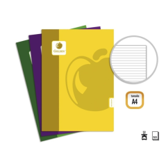 Pack de base doré de 10 cahiers agrafés A4, 50 feuilles, 60 g/m², lignés - Couleurs assorties