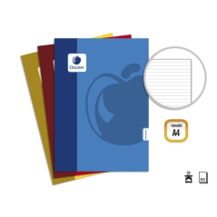 Pack de base doré de 10 cahiers agrafés A4, 50 feuilles, 60 g/m², 1 ligné - Couleurs assorties