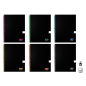 LOT de 6 Cahier à spirales Bismark University A4 80 feuilles 90 g/m² quadrillé 5 x 5 - Feuilles microperforées - Couverture noir