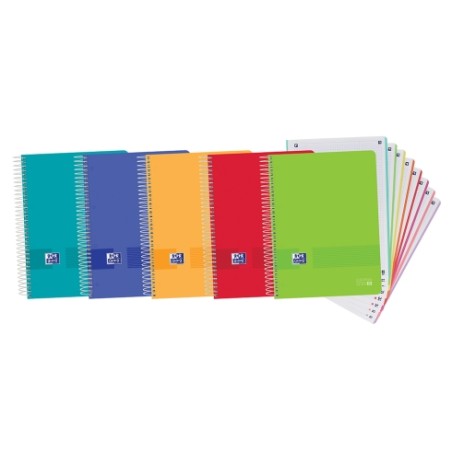 ✅ Oxford Lot de 5 Cahiers Spirales A4+ - Couv. Plastique couleur Plusieurs couleurs en stock
