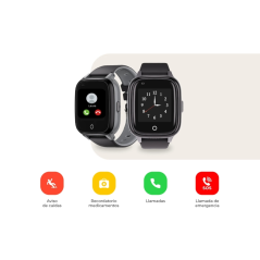 Montre connectée Savefamily Senior avec GPS et appels - IP67 - Écran 1,4" - Suivi de santé à distance - Alerte chute