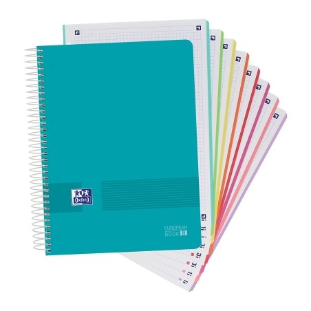 Oxford Lot de 5 Cahiers Spirales A4+ - Couv. Plastique