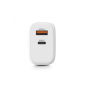 Chargeur USB-C Urban Factory Power 65 W GaN - 1 port USB-C 45 W + 1 port USB-A 18 W - Charge rapide - Blanc