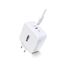 Chargeur mural USB-C Urban Factory Cyclee 100 W GaN - Design écologique - Câble USB-C/USB-C de 2 m - Blanc