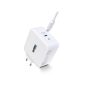 Chargeur mural USB-C Urban Factory Cyclee 100 W GaN - Design écologique - Câble USB-C/USB-C de 2 m - Blanc