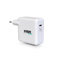 Chargeur mural USB-C Urban Factory Cyclee 65 W GaN - Design écologique - Câble USB-C/USB-C de 2 m - Blanc