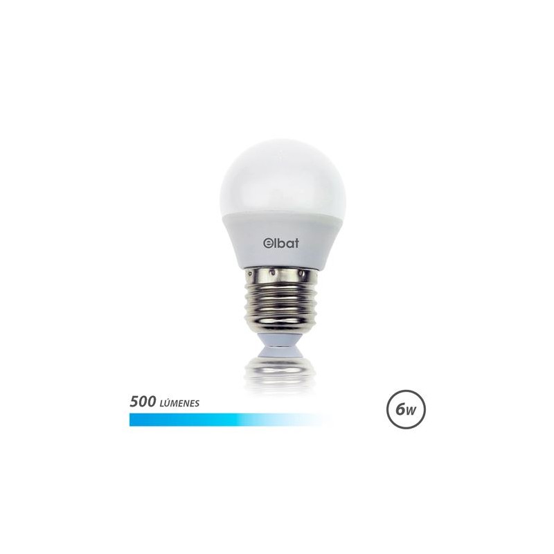 Ampoule LED Elbat G45 E27 6W 500 Lumens - Lumière Froide - Couleur Blanc