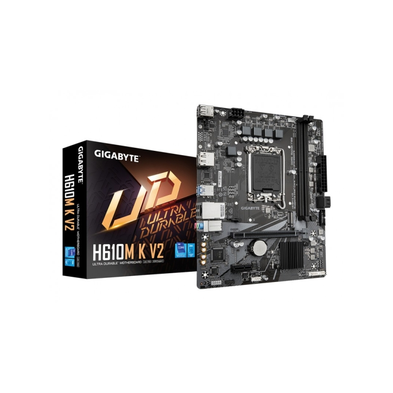 Carte mère Gigabyte H610M H V2 Intel 1700 - 2x DDR5 - HDMI, DisplayPort - MicroATX