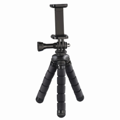 Trépied Hama Flex pour smartphone et caméra sportive - Pliable - Hauteur réglable jusqu'à 14 cm - Charge maximale 4 kg - Alumini