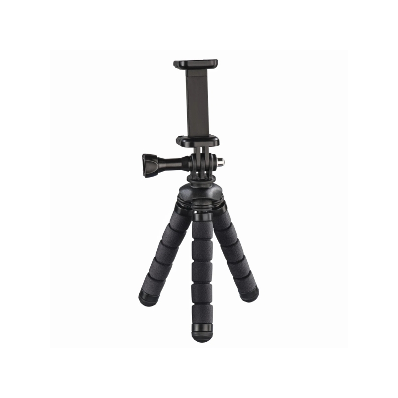 Trépied Hama Flex pour smartphone et caméra sportive - Pliable - Hauteur réglable jusqu'à 14 cm - Charge maximale 4 kg - Alumini