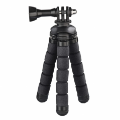 Trépied Hama Flex pour smartphone et caméra sportive - Pliable - Hauteur réglable jusqu'à 14 cm - Charge maximale 4 kg - Alumini