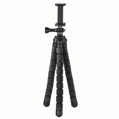 Trépied Hama Flex pour smartphone et caméra sport - Poids max. 300 g - Pliable - Hauteur réglable jusqu'à 26 cm - Plastique - No