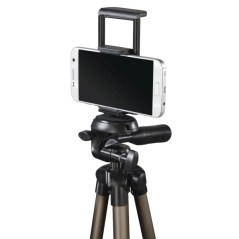 Trépied Hama pour smartphone et tablette - Poids max. 500 g - Hauteur réglable jusqu'à 106 cm - Aluminium - Rotule 3D - Couleur