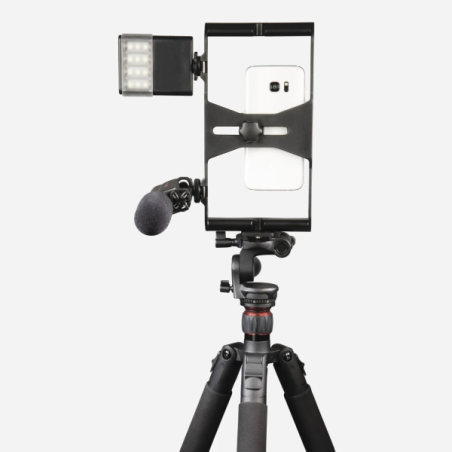 Support pour smartphone Hama - Filetage trépied 1/4" - Poids max. 300 g - Largeur de l'appareil : 4,8 à 10,5 cm - 25 x 13 x 8,5