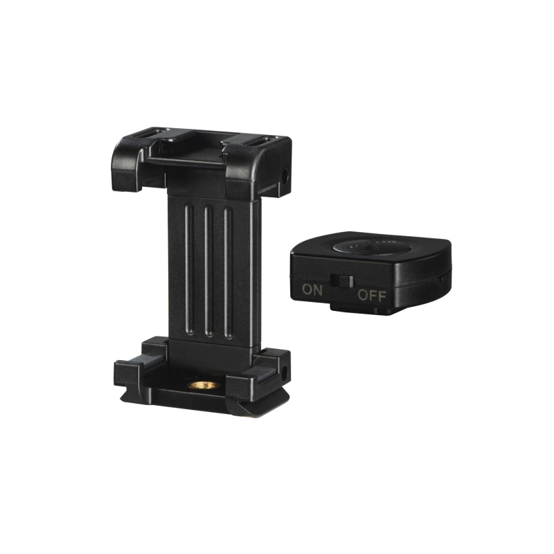 Support pour smartphone Hama Pro II - Déclencheur Bluetooth - Poids max. 300 g - Largeur de l'appareil : 4,8 à 9,5 cm - Aluminiu