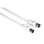 Câble coaxial Hama mâle/femelle pour antenne - Longueur 1,5 m - Blindage 75 dB - Impédance 75 ohms - Blanc