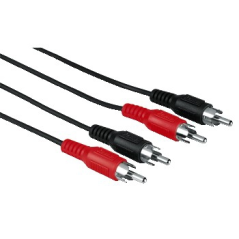 Câble audio RCA Hama - Connecteurs mâles doubles - Longueur 1,2 m - Noir
