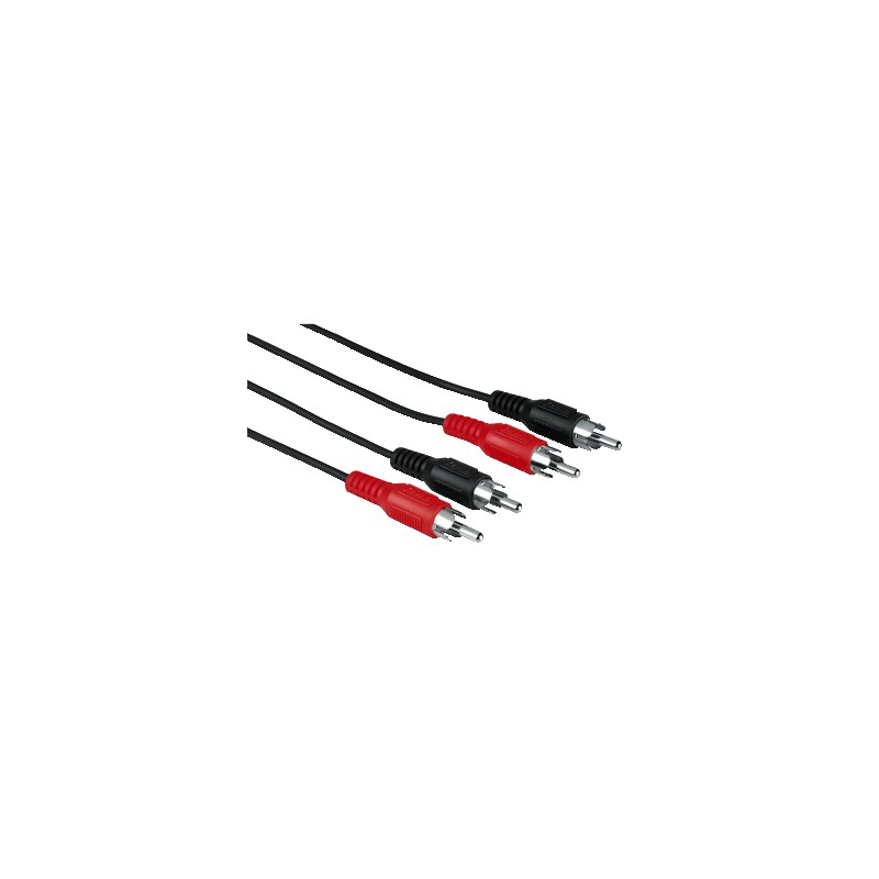 Câble audio RCA Hama - Connecteurs mâles doubles - Longueur 1,2 m - Noir