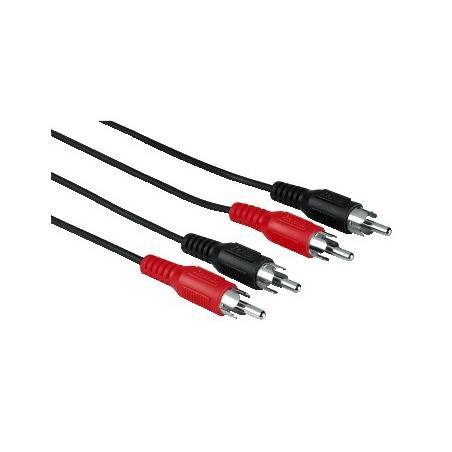 Câble audio RCA Hama - Connecteurs mâles doubles - Longueur 1,2 m - Noir