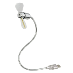 Ventilateur USB Hama - Affichage de la température - Longueur : 30 cm - Flexible - Couleur argent