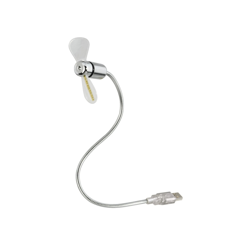 Ventilateur USB Hama - Affichage de la température - Longueur : 30 cm - Flexible - Couleur argent