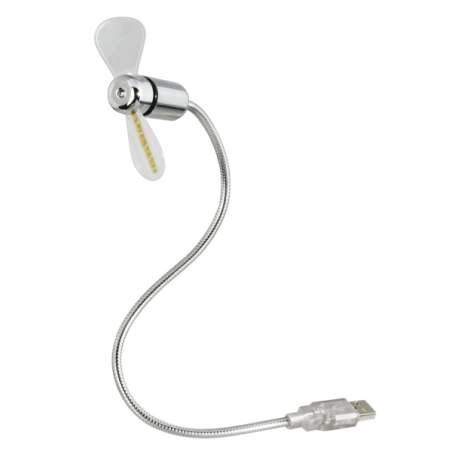 Ventilateur USB Hama - Affichage de la température - Longueur : 30 cm - Flexible - Couleur argent