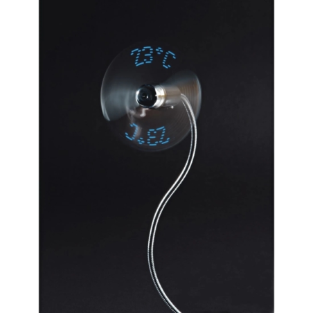 Ventilateur USB Hama - Affichage de la température - Longueur : 30 cm - Flexible - Couleur argent