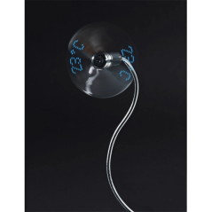 Ventilateur USB Hama - Affichage de la température - Longueur : 30 cm - Flexible - Couleur argent