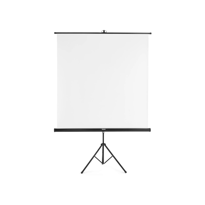 Écran de projection Hama avec trépied - Structure en métal - Revêtement PVC - Format 1:1 - Mécanisme à ressort - Épaisseur : 380