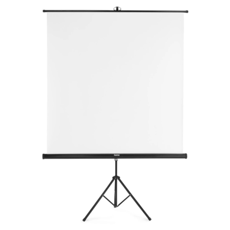 Écran de projection Hama avec trépied - Structure en métal - Revêtement PVC - Format 1:1 - Mécanisme à ressort - Épaisseur : 380