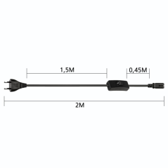 Câble d'alimentation coudé Hama CEE7/16 mâle-femelle C7 - Longueur 2 m - Section 0,75 mm² - Couleur : Noir