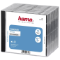 Hama Lot de 10 boîtiers CD/DVD vides - Polystyrène - 14 x 12,4 x 1,04 cm - Noir et transparent