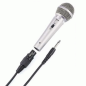 Microphone dynamique Hama DM40 - Câble de 3 m - Prises jack 3,5 mm et 6,5 mm - Adaptateur 6,35 mm inclus - Couleur argent